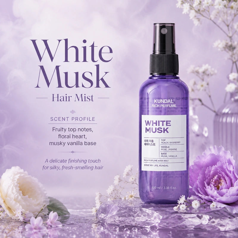 Kundal White Musk Rich Perfume Hair Mist 100ml | بخاخ عطر للشعر وايت مسك