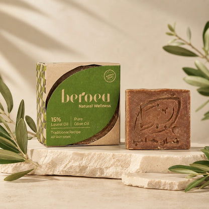 Beroea Balanced Skin Aleppo Soap 15% Laurel Oil | صابون غار وزيت زيتون طبيعي لجميع أنواع البشرة