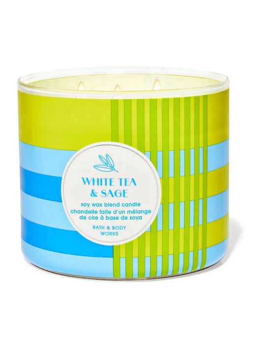 White Tea and Sage 3 Wick Candle