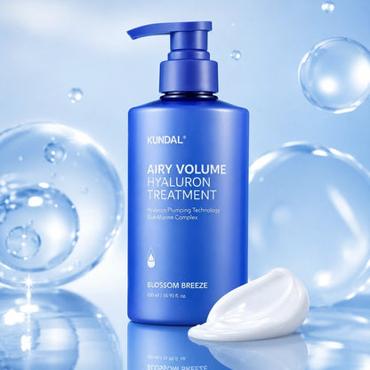 KUNDAL Airy Volume Hyaluron Treatment Blossom Breeze 500ml | علاج ترطيب وتكثيف الشعر