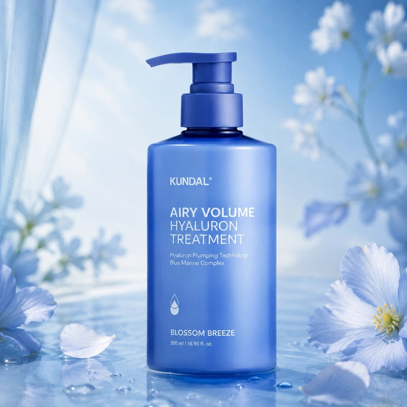 KUNDAL Airy Volume Hyaluron Treatment Blossom Breeze 500ml | علاج ترطيب وتكثيف الشعر