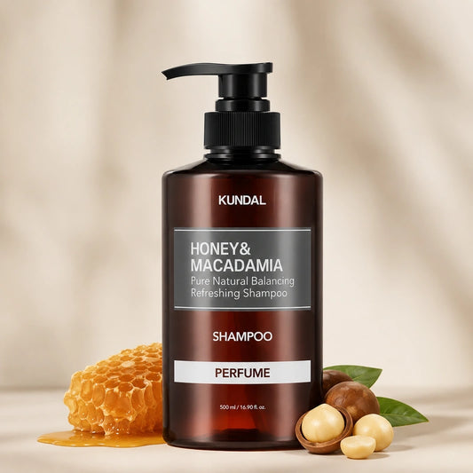 KUNDAL Honey & Macadamia Shampoo 500ml – Pure Natural Balancing Refreshing Shampoo | شامبو كوندال بالعسل والمكاديميا للعناية بالشعر