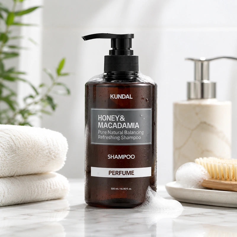 KUNDAL Honey & Macadamia Shampoo 500ml – Pure Natural Balancing Refreshing Shampoo | شامبو كوندال بالعسل والمكاديميا للعناية بالشعر