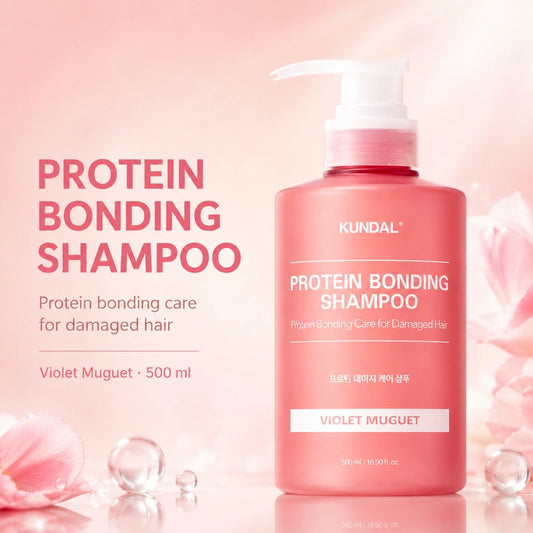 KUNDAL Protein Bonding Shampoo Violet Muguet 500ml | شامبو بروتين للشعر التالف والجاف