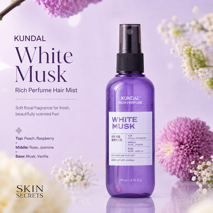 Kundal White Musk Rich Perfume Hair Mist 100ml | بخاخ عطر للشعر وايت مسك