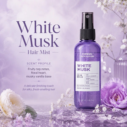 Kundal White Musk Rich Perfume Hair Mist 100ml | بخاخ عطر للشعر وايت مسك