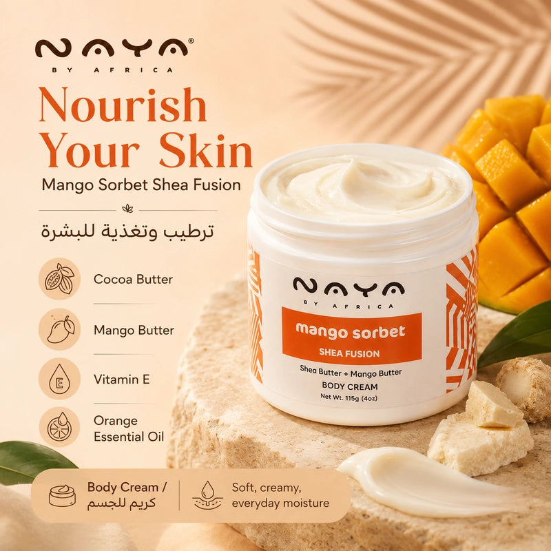 Naya by Africa Mango Sorbet Body Cream – كريم جسم مانجو سوربيه لترطيب البشرة والشعر