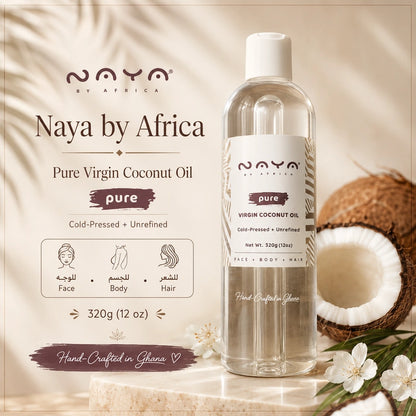 Naya by Africa Pure Virgin Coconut Oil 320g | زيت جوز هند بكر نقي للوجه والجسم والشعر