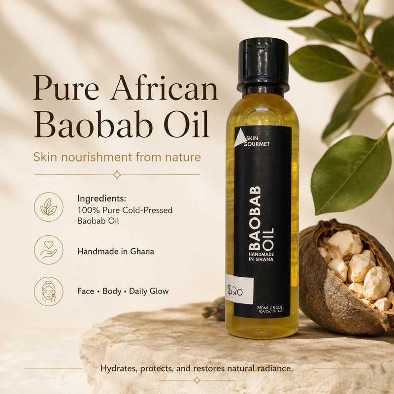 Skin Gourmet Baobab Oil | 100% Pure Cold-Pressed Baobab Oil – زيت باوباب نقي لترطيب البشرة وتجديدها